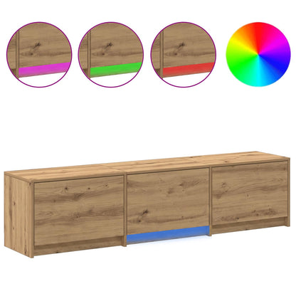 TV Cabinet with LED with Drawer Artisian Oak 165 x 34 x 40 cm
