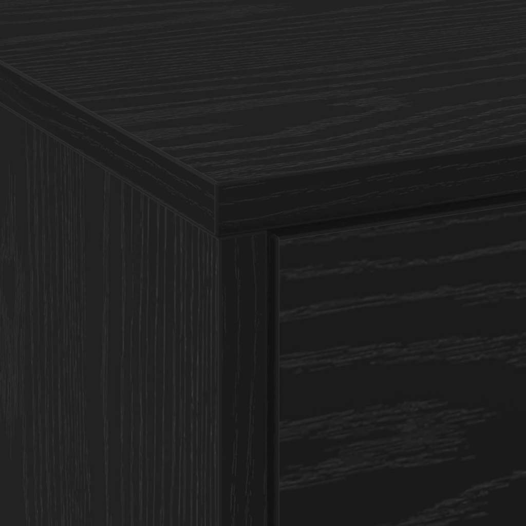 TV Cabinet with LED Black Oak 165 x 34 x 40 cm Engineered Wood