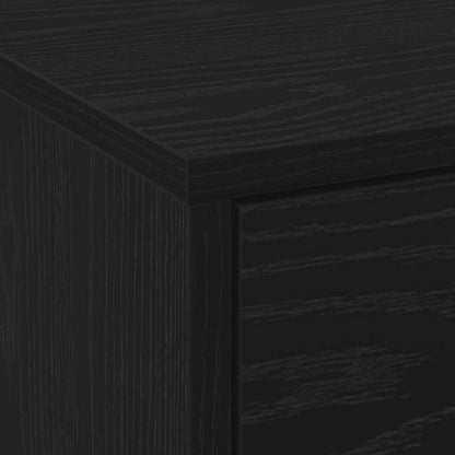 TV Cabinet with LED Black Oak 165 x 34 x 40 cm Engineered Wood
