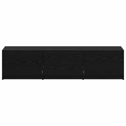 TV Cabinet with LED Black Oak 165 x 34 x 40 cm Engineered Wood