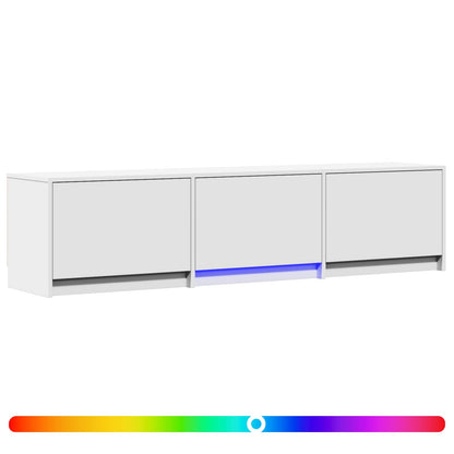 TV Cabinet with LED 165 x 34 x 40 cm White Engineered Wood