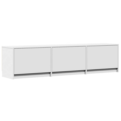 TV Cabinet with LED 165 x 34 x 40 cm White Engineered Wood