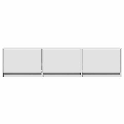TV Cabinet with LED 165 x 34 x 40 cm White Engineered Wood