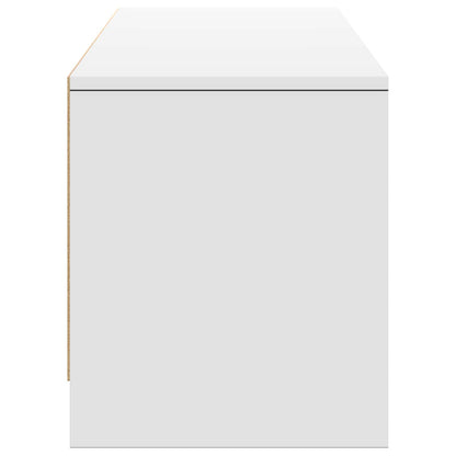 TV Cabinet with LED 165 x 34 x 40 cm White Engineered Wood