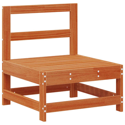 Garden Lounge Set 6 pcs Wax Brown Solid Pine Wood