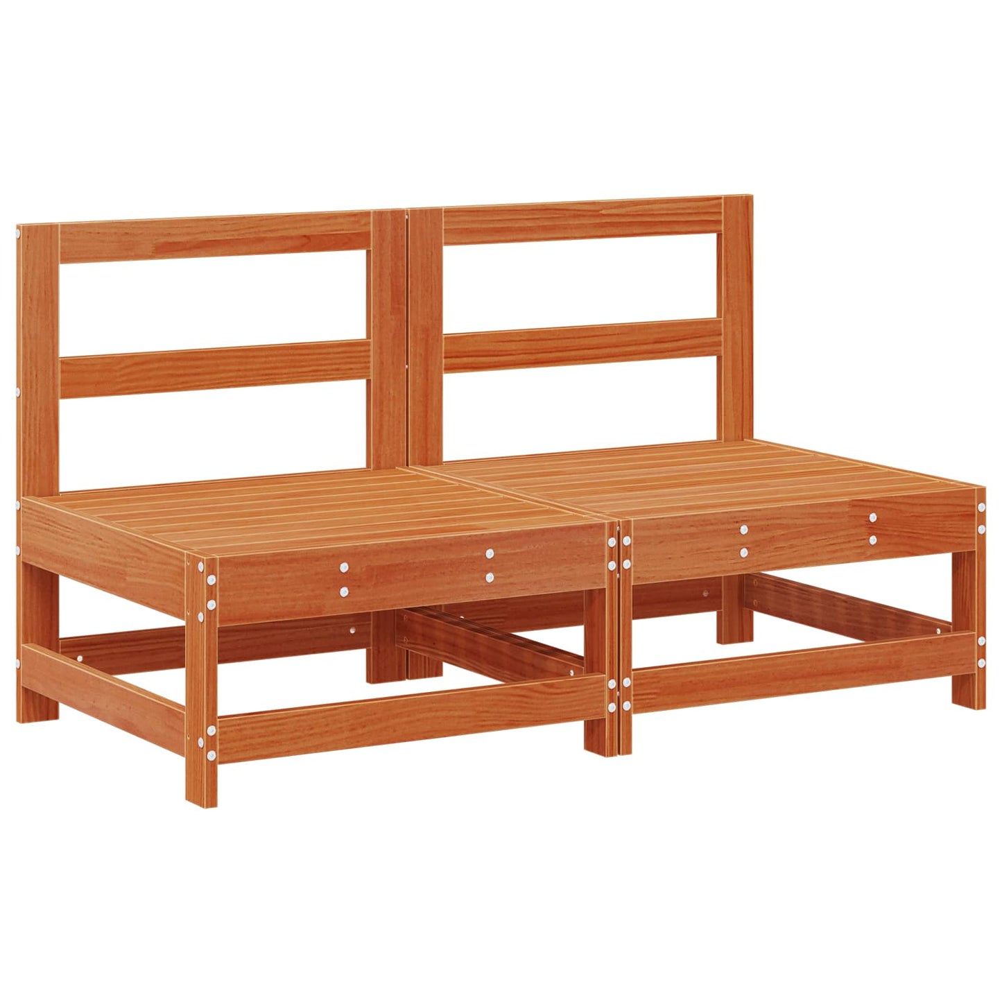 Garden Lounge Set 6 pcs Wax Brown Solid Pine Wood