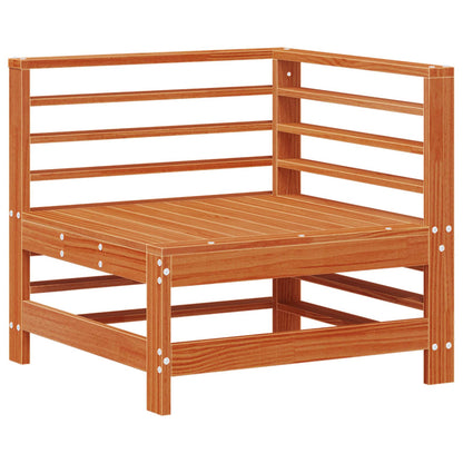 Garden Lounge Set 7 pcs Wax Brown Solid Pine Wood