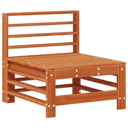 Garden Lounge Set 7 pcs Wax Brown Solid Pine Wood