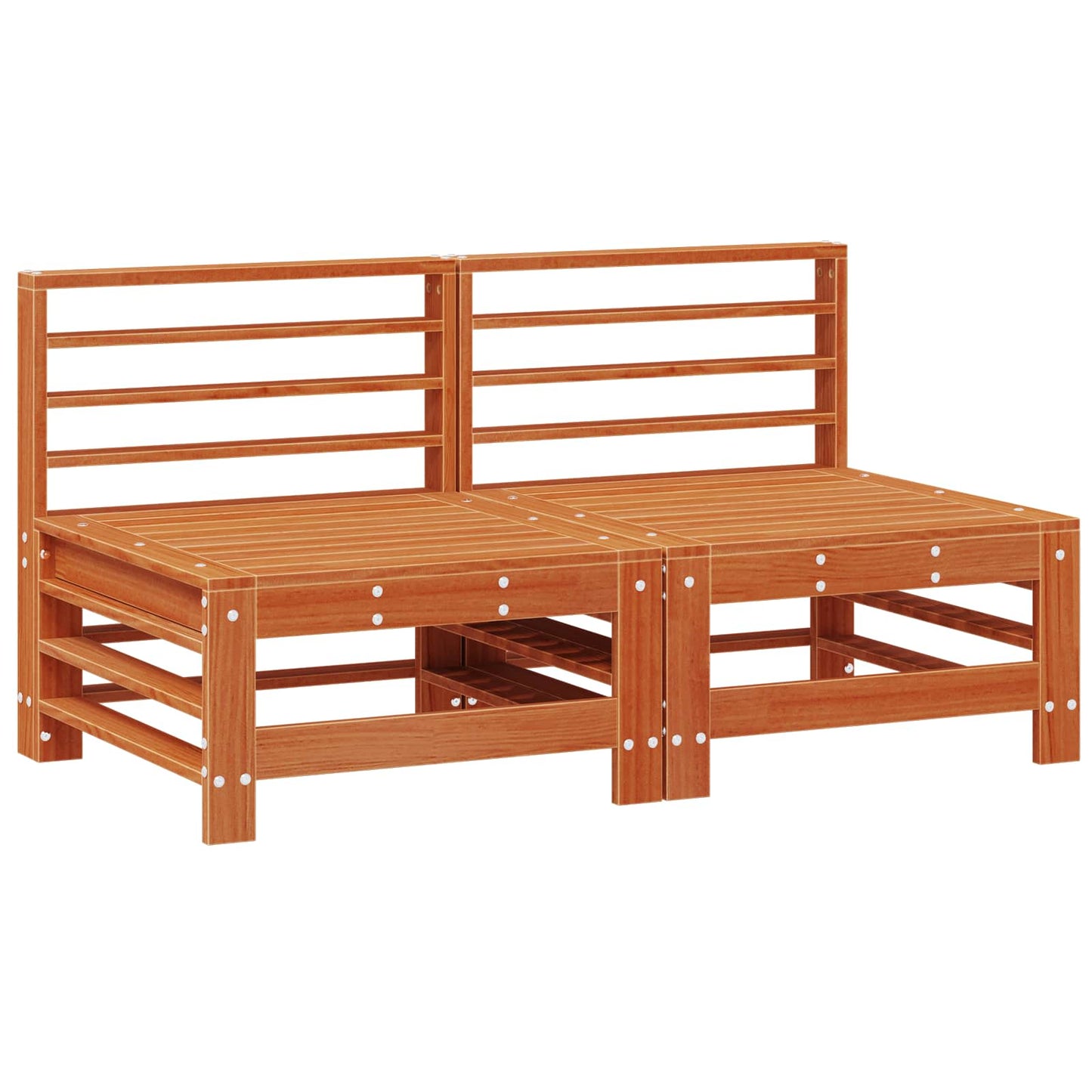 Garden Lounge Set 7 pcs Wax Brown Solid Pine Wood