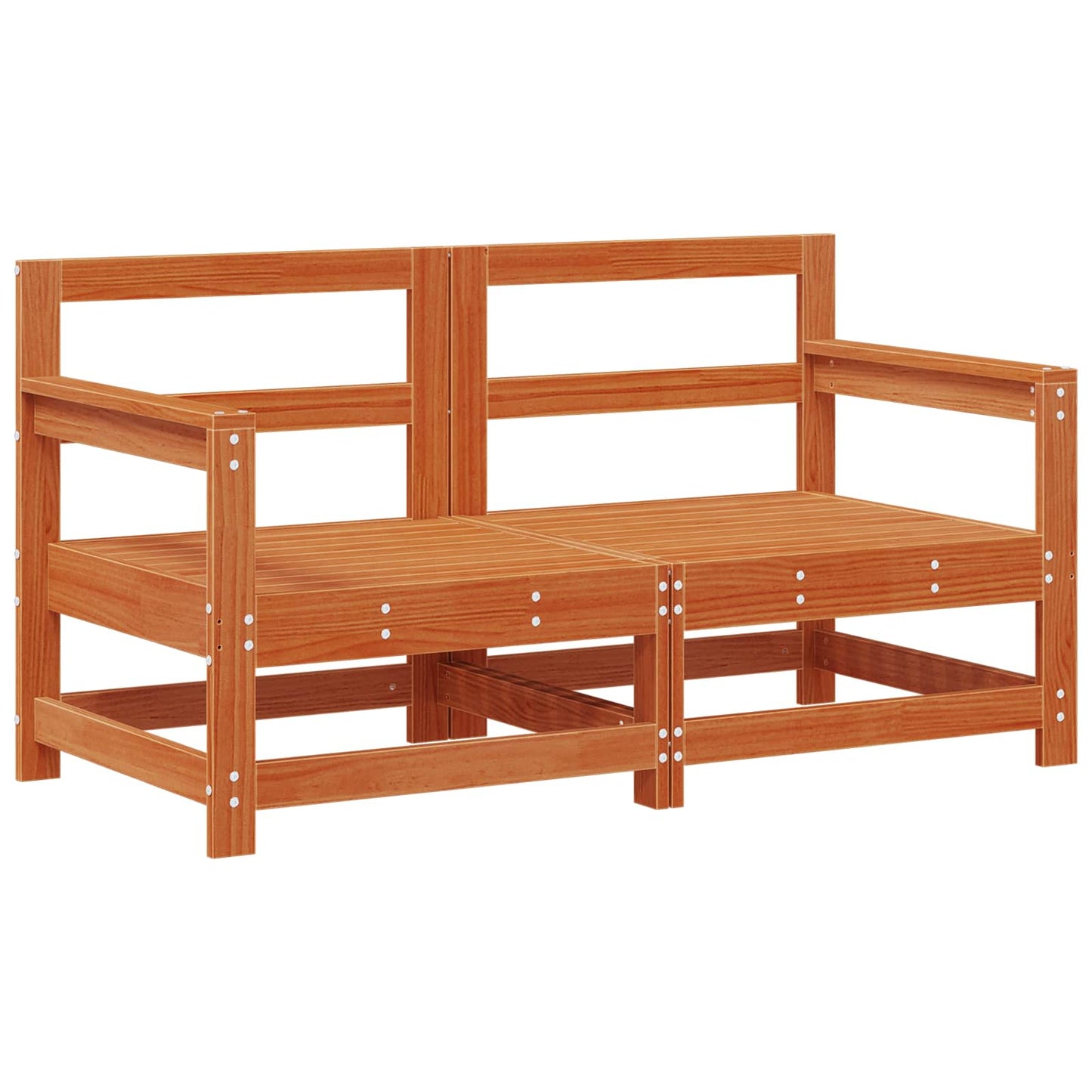 Garden Lounge Set 7 pcs Wax Brown Solid Pine Wood