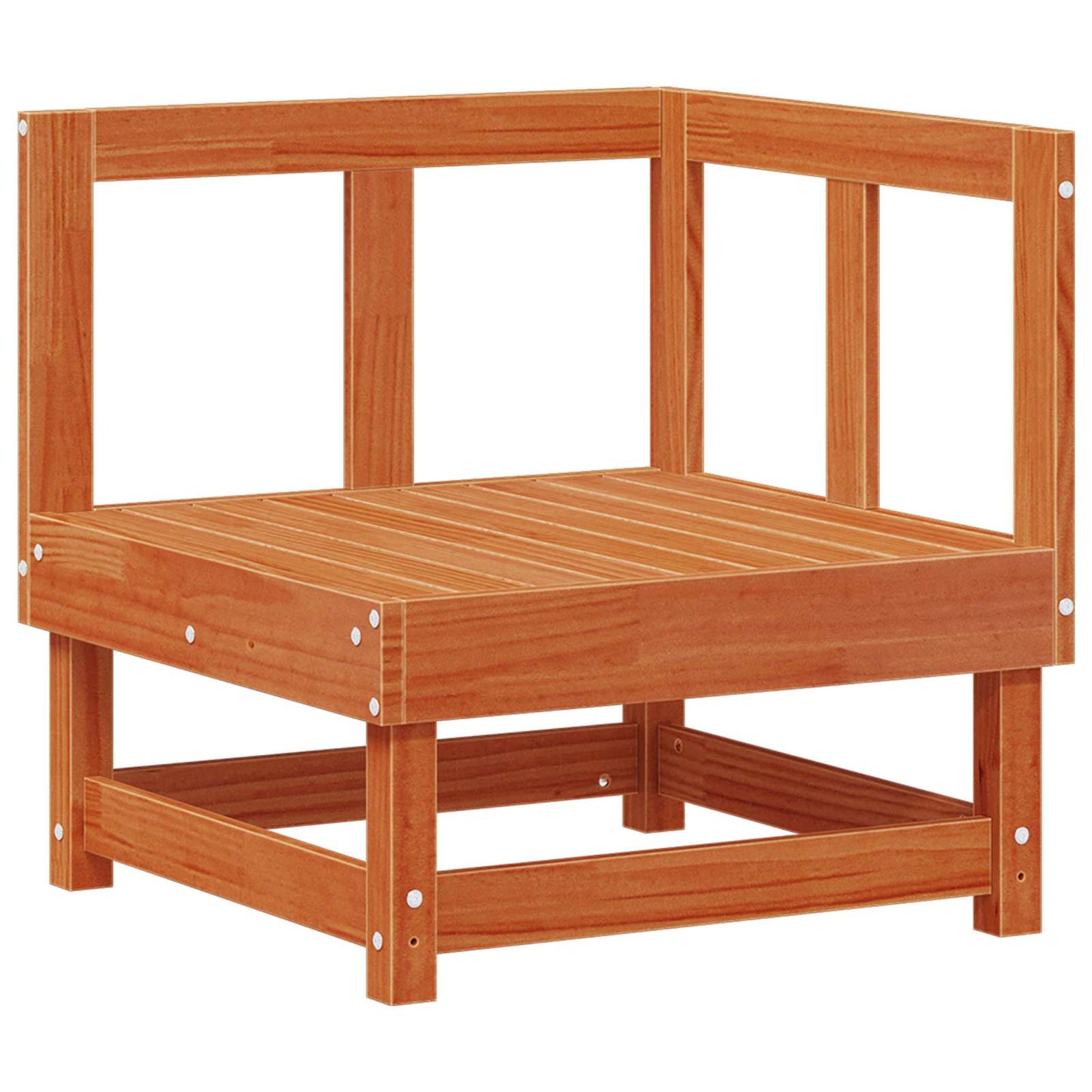 Garden Lounge Set 7 pcs Wax Brown Solid Pine Wood