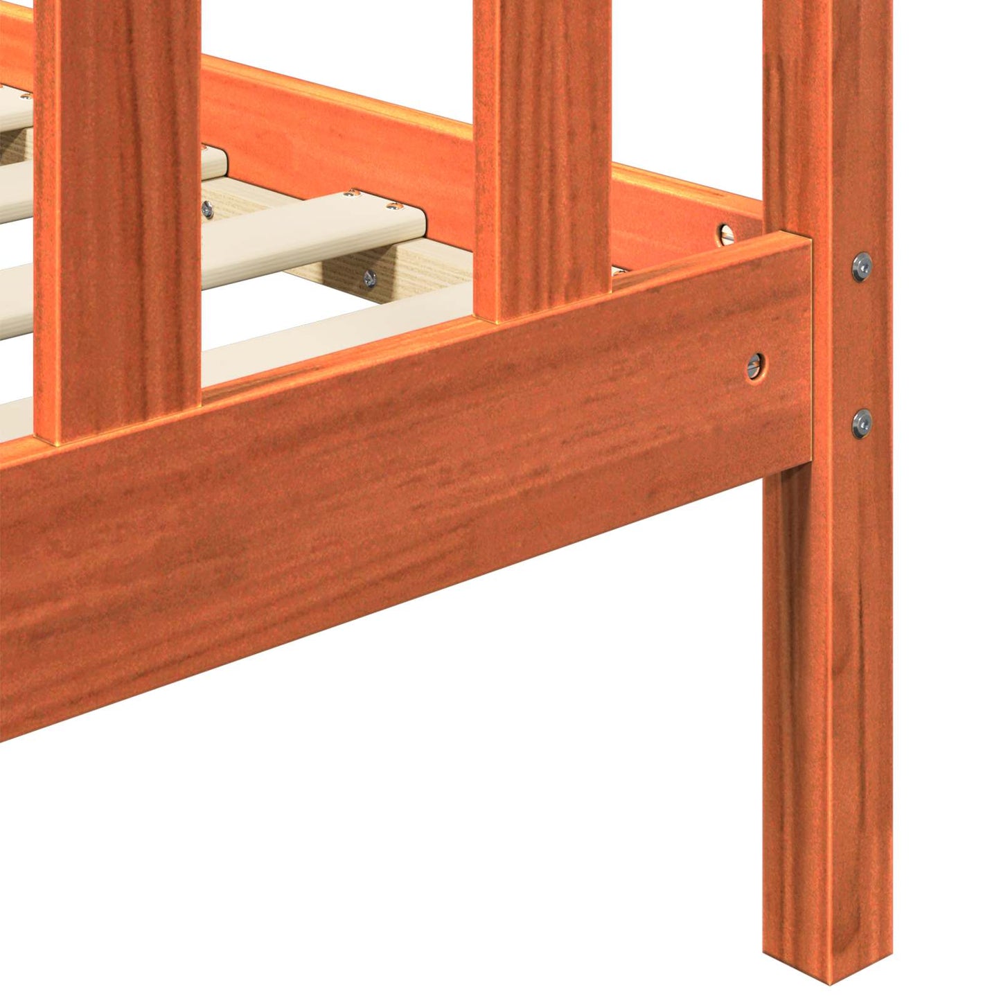 Bed Frame 2 pcs Wax Brown 150 x 200 cm Solid Pine Wood