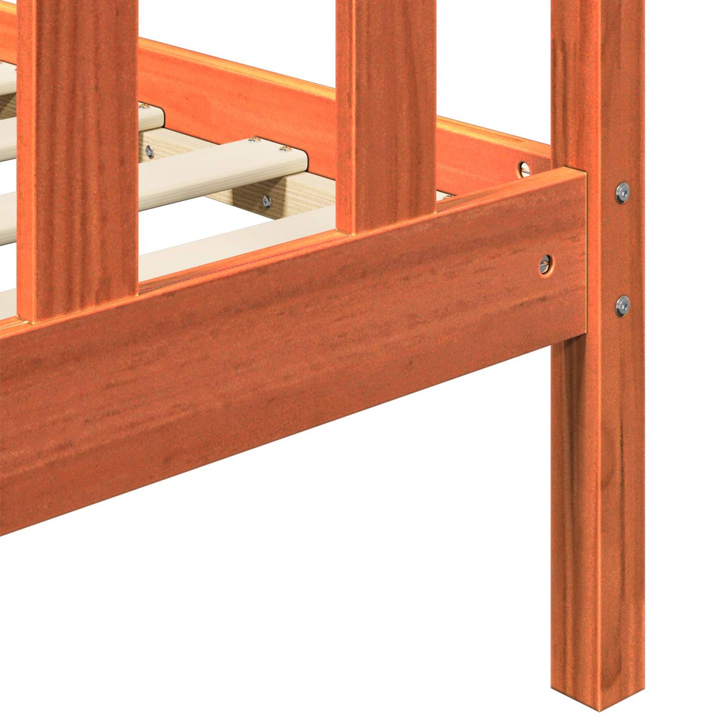 Bed Frame 2 pcs Wax Brown 180 x 200 cm Solid Pine Wood