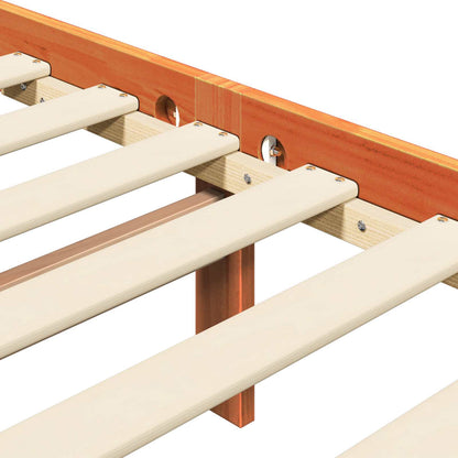 Bed Frame 2 pcs Wax Brown 180 x 200 cm Solid Pine Wood