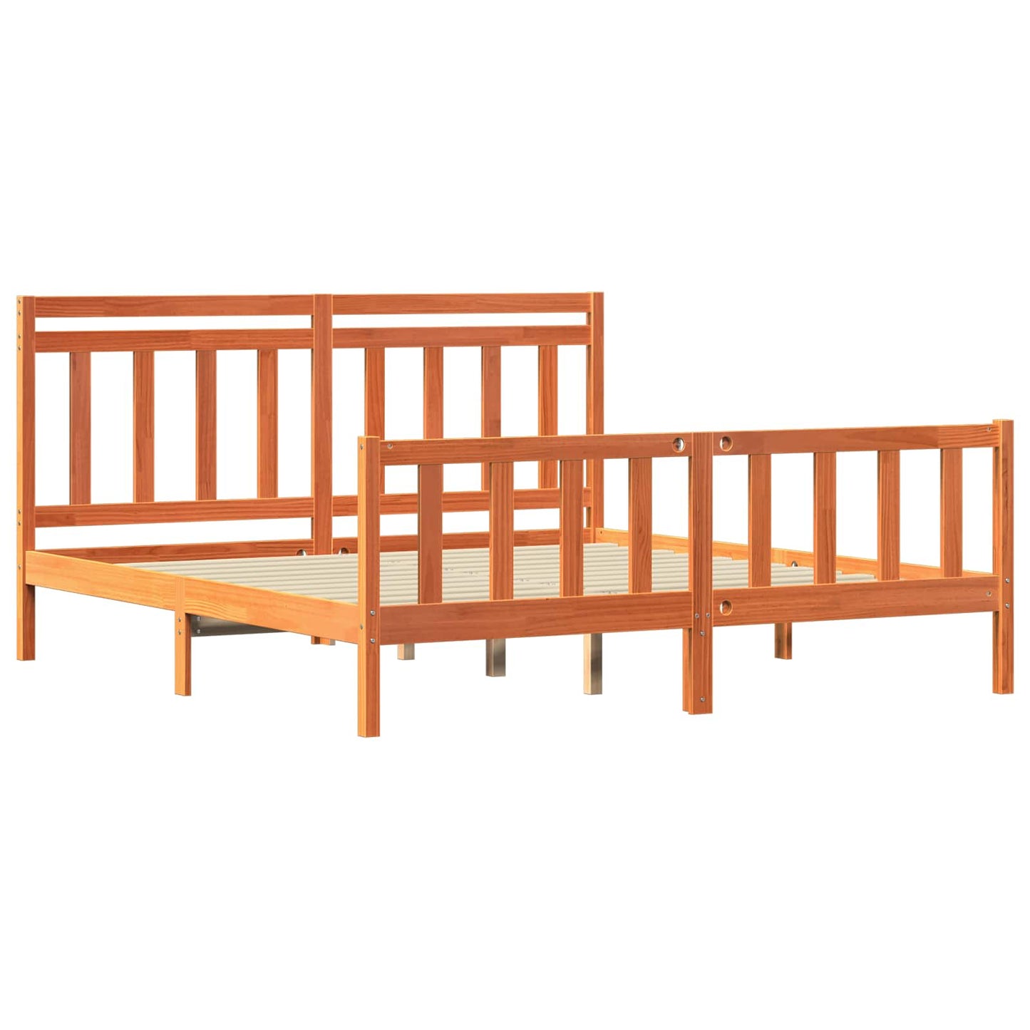 Bed Frame 2 pcs Wax Brown 180 x 200 cm Solid Pine Wood