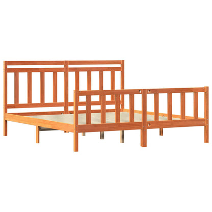 Bed Frame 2 pcs Wax Brown 180 x 200 cm Solid Pine Wood