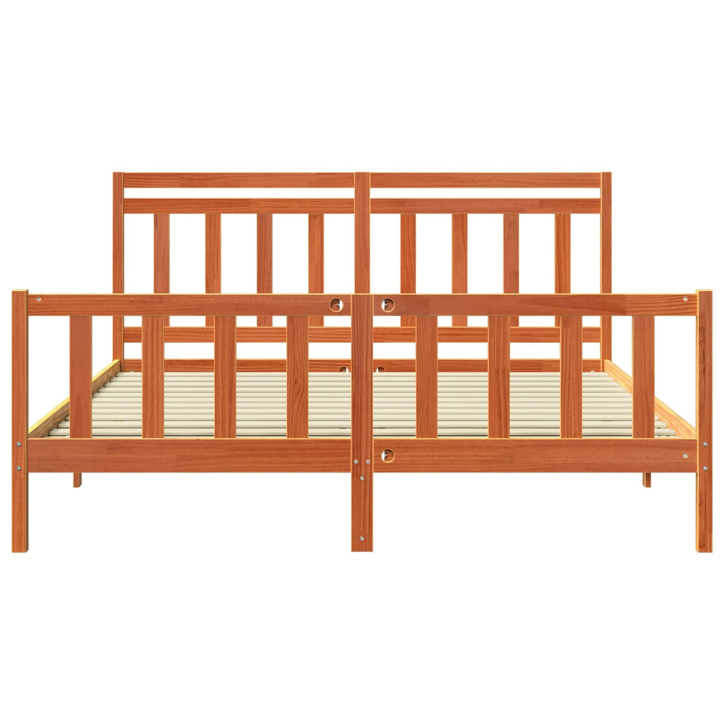 Bed Frame 2 pcs Wax Brown 180 x 200 cm Solid Pine Wood
