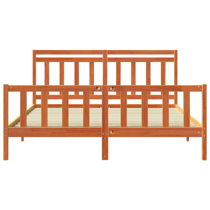 Bed Frame 2 pcs Wax Brown 180 x 200 cm Solid Pine Wood