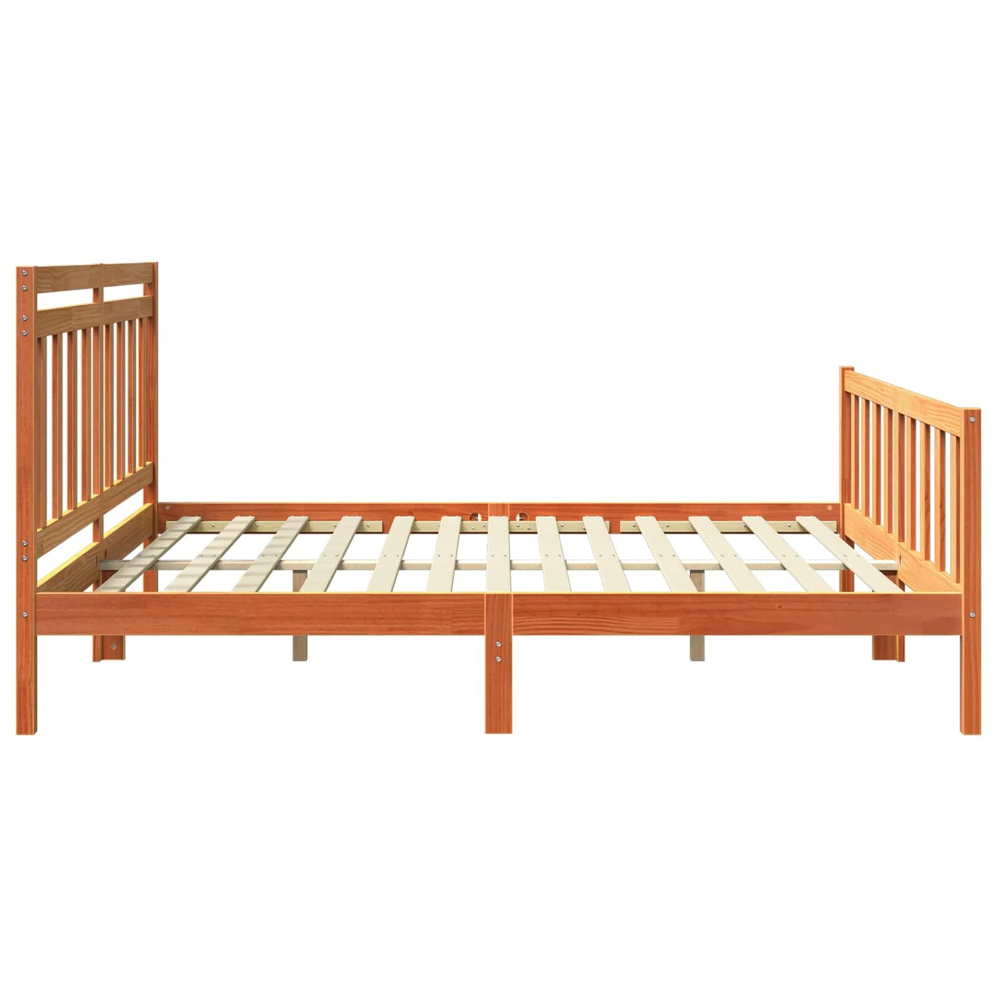 Bed Frame 2 pcs Wax Brown 180 x 200 cm Solid Pine Wood