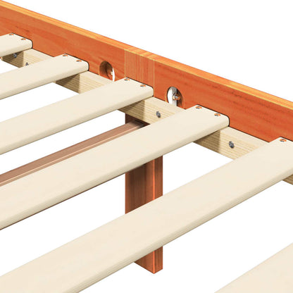 Bed Frame 2 pcs Wax Brown 160 x 200 cm Solid Pine Wood