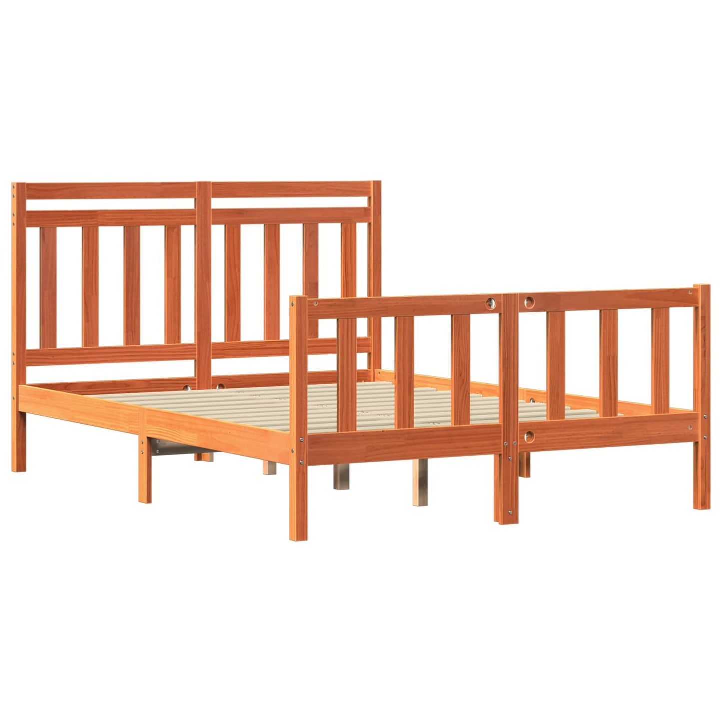 Bed Frame 2 pcs Wax Brown 160 x 200 cm Solid Pine Wood