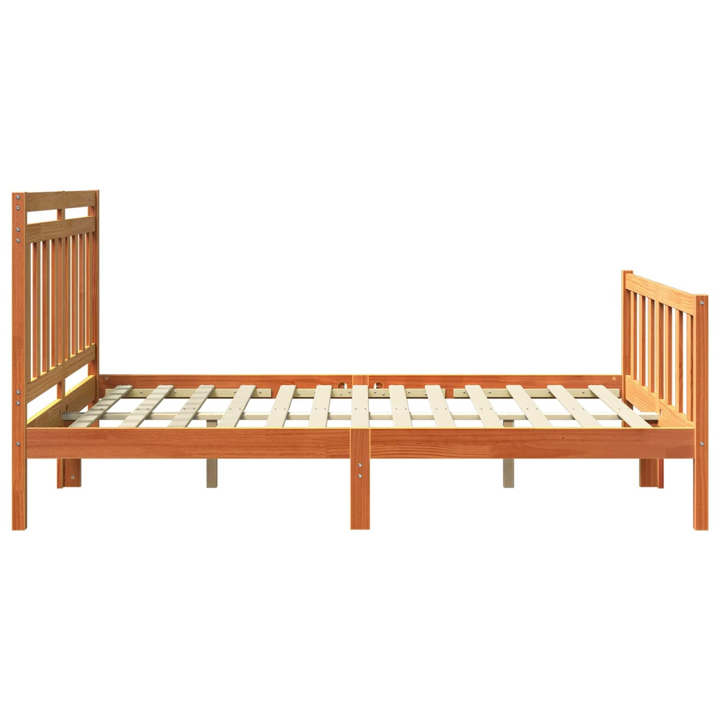 Bed Frame 2 pcs Wax Brown 160 x 200 cm Solid Pine Wood