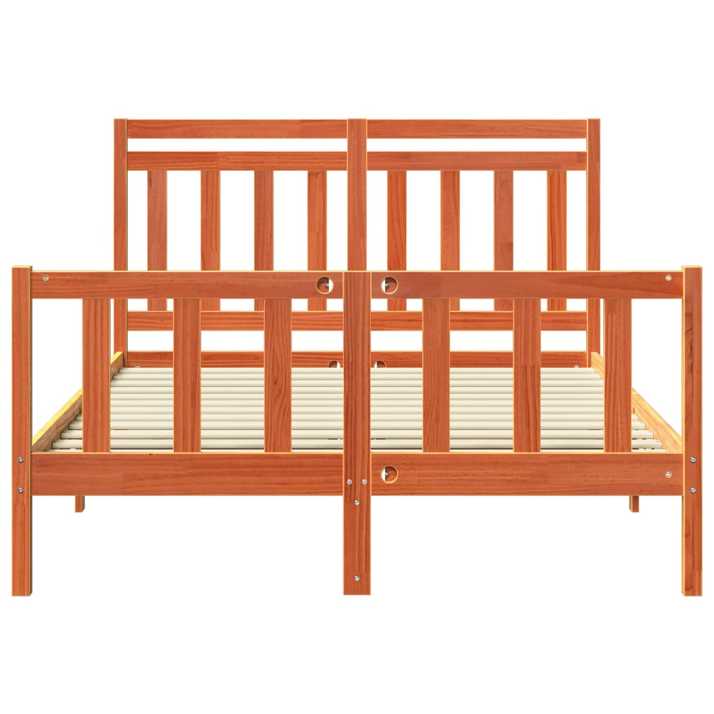 Bed Frame 2 pcs Wax Brown 140 x 200 cm Solid Pine Wood
