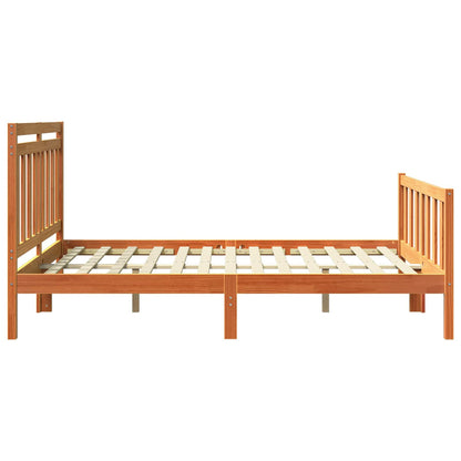 Bed Frame 2 pcs Wax Brown 140 x 200 cm Solid Pine Wood