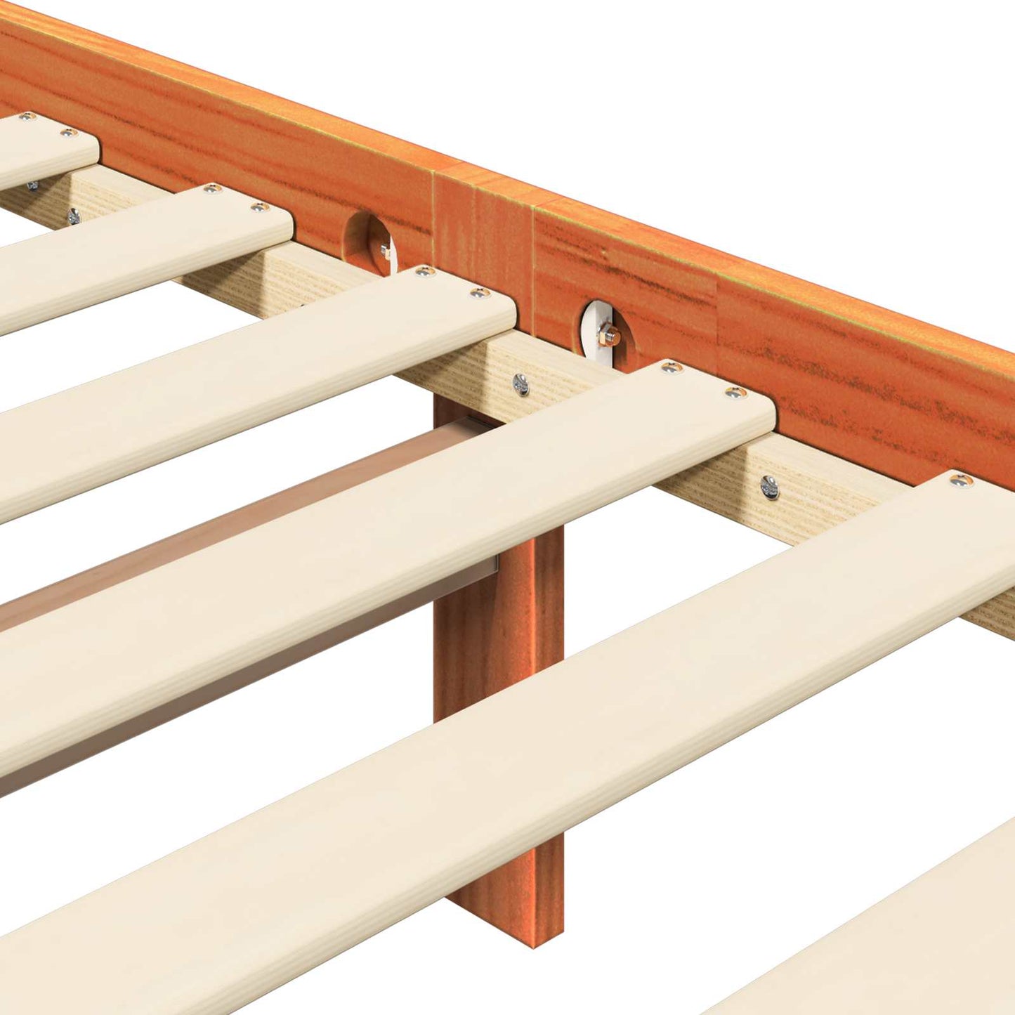 Bed Frame with Headboard Wax Brown 150 x 200 cm Solid Pine Wood