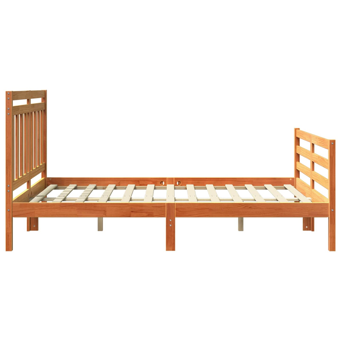 Bed Frame with Headboard Wax Brown 150 x 200 cm