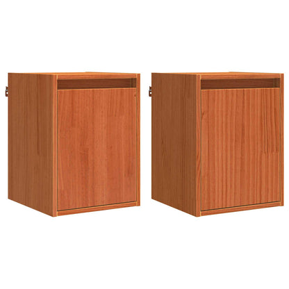 Wall Cabinet 2 pcs Wax Brown 30 x 30 x 40 cm Solid Pine Wood