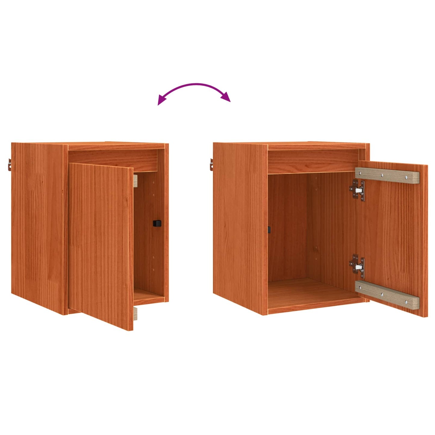 Wall Cabinet 2 pcs Wax Brown 30 x 30 x 40 cm Solid Pine Wood