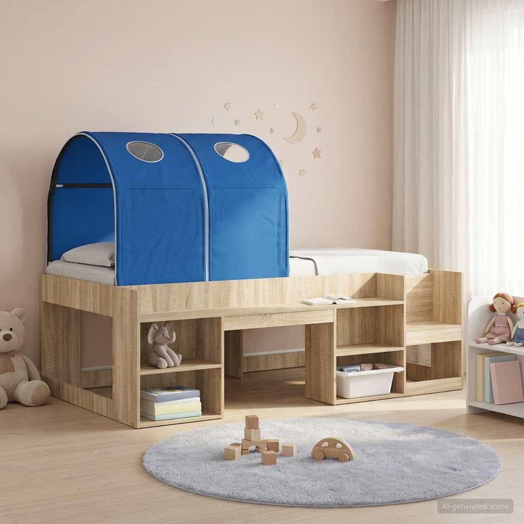 Bed Tunnel 2 pcs Blue 211 x 52.5 x 2 cm Polyester