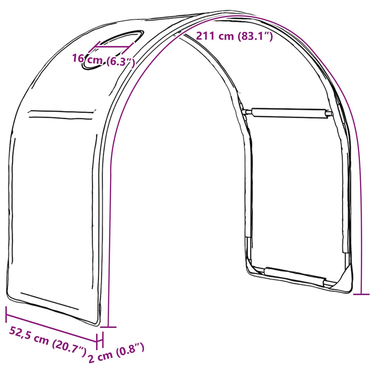 Bed Tunnel 2 pcs Pink 211 x 52.5 x 2 cm Polyester