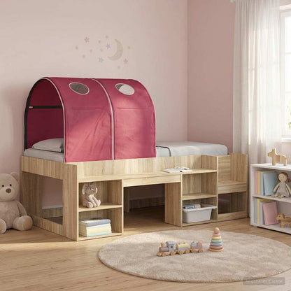 Bed Tunnel 2 pcs Red 211 x 52.5 x 2 cm Polyester