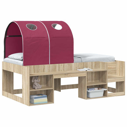 Bed Tunnel 2 pcs Red 211 x 52.5 x 2 cm Polyester