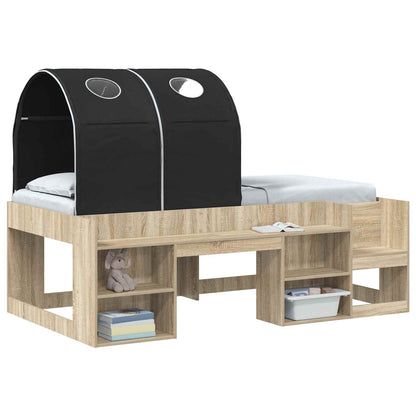Bed Tunnel 2 pcs Black 211 x 52.5 x 2 cm Polyester