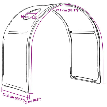 Bed Tunnel 2 pcs Black 211 x 52.5 x 2 cm Polyester