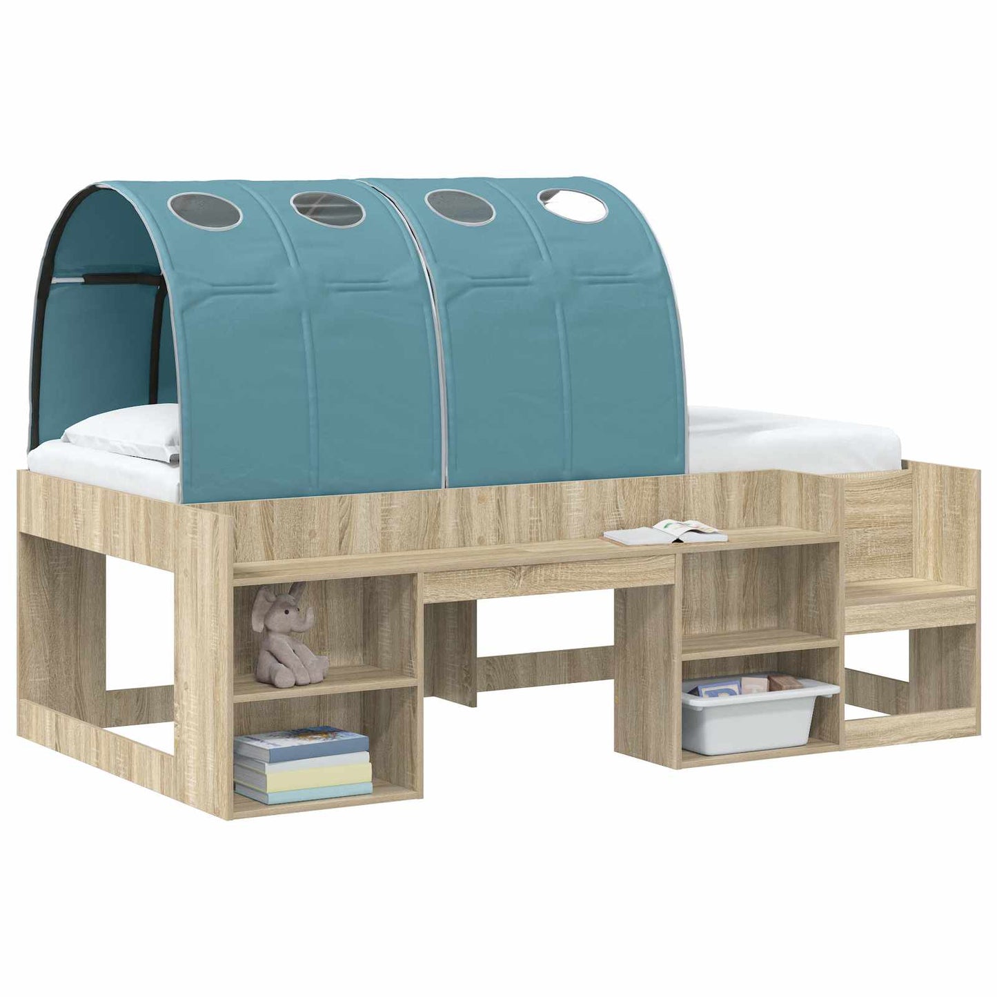 Bed Tunnel 2 pcs Light Blue 211 x 67.5 x 2 cm Polyester