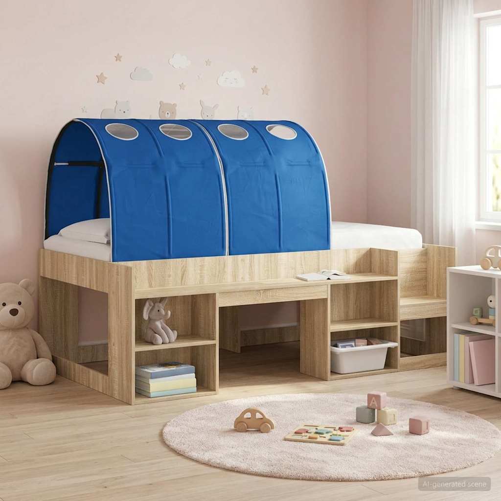 Bed Tunnel 2 pcs Blue 211 x 67.5 x 2 cm Polyester