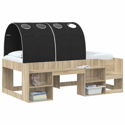 Bed Tunnel 2 pcs Black 211 x 67.5 x 2 cm Polyester