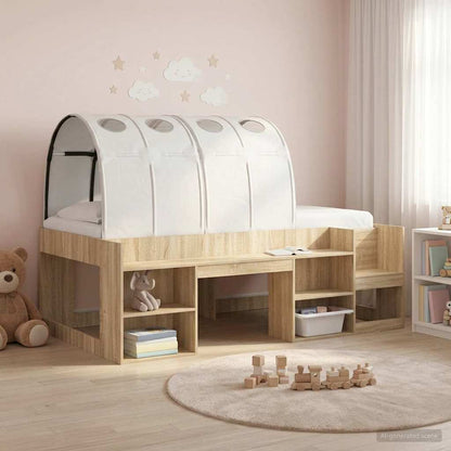 Bed Tunnel 2 pcs White 211 x 67.5 x 2 cm Polyester