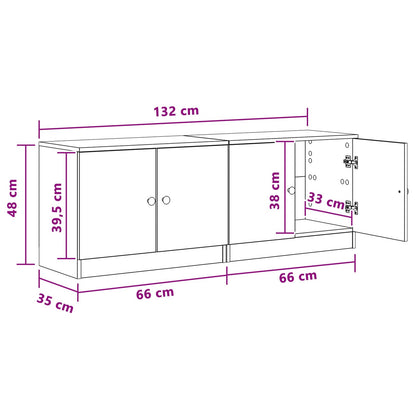 Storage Cabinet for Loft Bed 2 pcs Grey Sonoma 66 x 35 x 48 cm