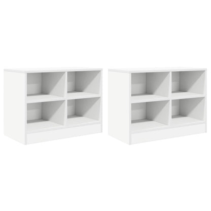 Bed Cabinet 2 pcs White 66 x 33 x 48 cm Engineered Wood