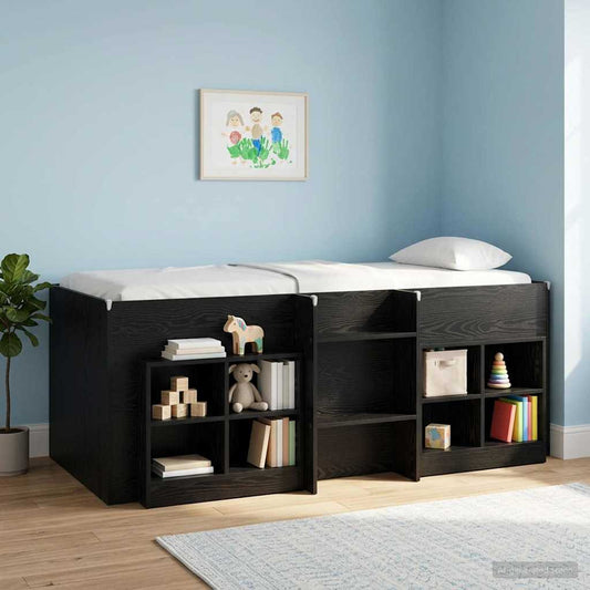 Bed Cabinet 2 pcs Black Oak 66 x 33 x 48 cm Engineered Wood