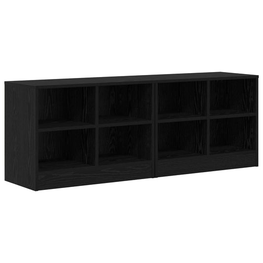 Bed Cabinet 2 pcs Black Oak 66 x 33 x 48 cm Engineered Wood