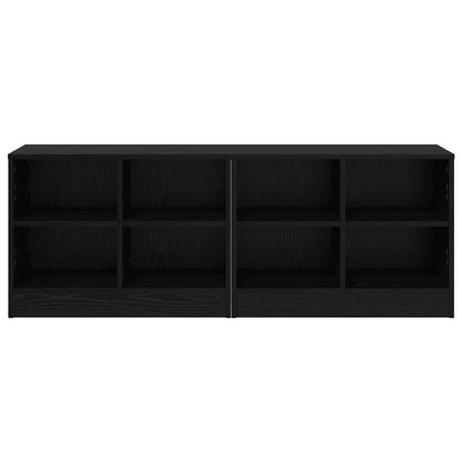 Bed Cabinet 2 pcs Black Oak 66 x 33 x 48 cm Engineered Wood