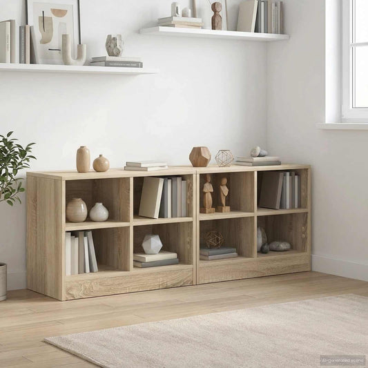 Bed Cabinet 2 pcs Sonoma Oak 66 x 33 x 48 cm Engineered Wood