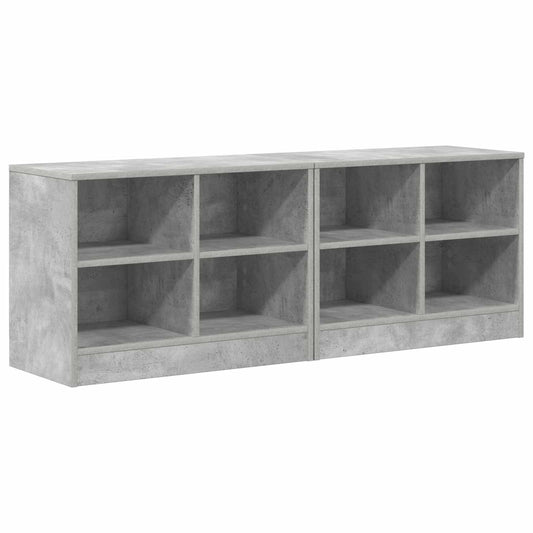 Bed Cabinet 2 pcs Concrete Grey 66 x 33 x 48 cm Engineered Wood