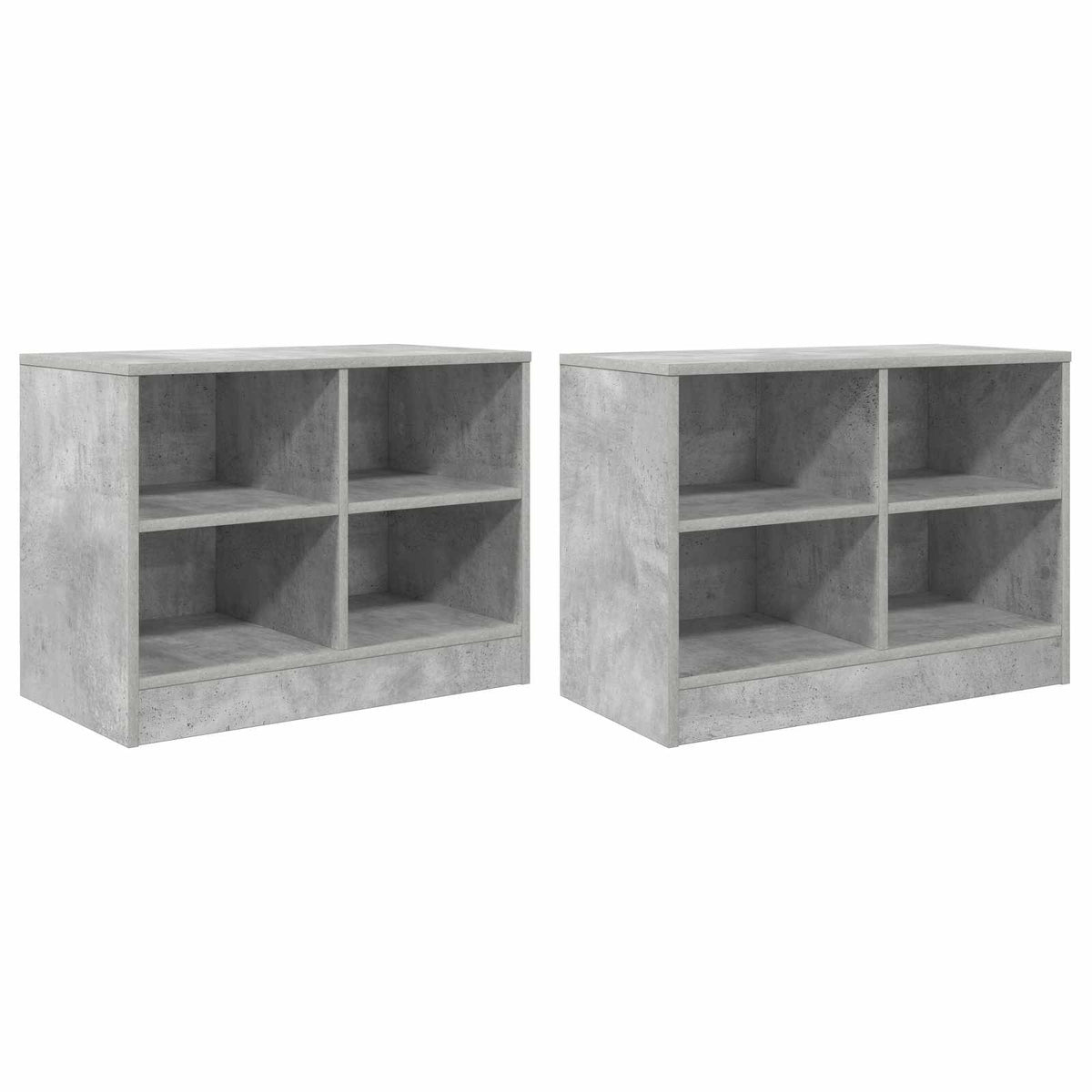 Bed Cabinet 2 pcs Concrete Grey 66 x 33 x 48 cm Engineered Wood